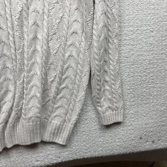 VTG 90's Cotton Road Cable Knit Turle Neck Sweater Wom Sz L Scandinavian Sailor - Picture 12 of 12
